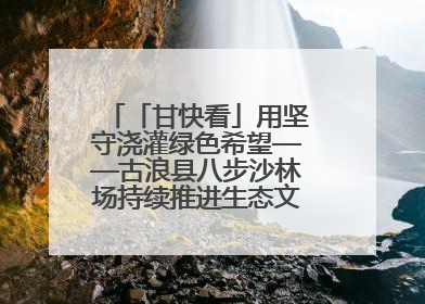 「甘快看」用坚守浇灌绿色希望——古浪县八步沙林场持续推进生态文明建设见闻