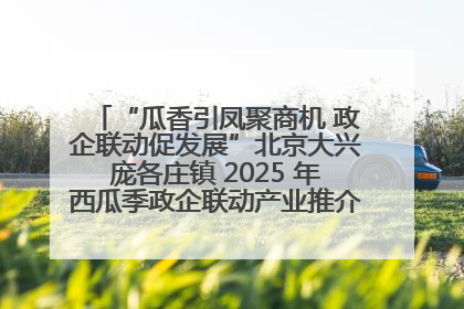 “瓜香引凤聚商机 政企联动促发展”北京大兴庞各庄镇 2025 年西瓜季政企联动产业推介活动圆满举行