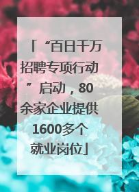 “百日千万招聘专项行动”启动，80余家企业提供1600多个就业岗位