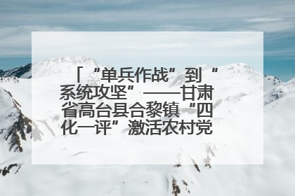“单兵作战”到“系统攻坚”——甘肃省高台县合黎镇“四化一评”激活农村党员管理新引擎
