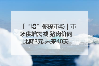 “培”你探市场｜市场供增需减 猪肉价同比降3元 未来40天便宜猪肉敞开吃