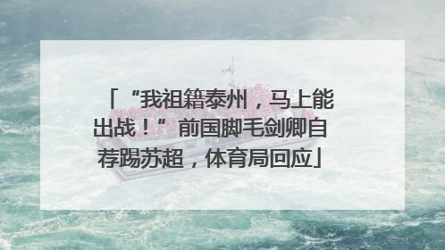 “我祖籍泰州，马上能出战！”前国脚毛剑卿自荐踢苏超，体育局回应