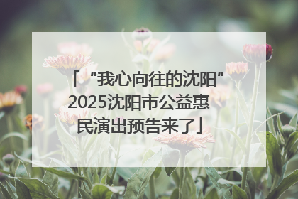 “我心向往的沈阳”2025沈阳市公益惠民演出预告来了