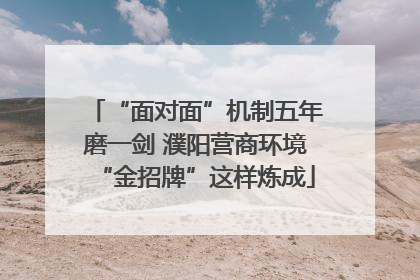 “面对面”机制五年磨一剑 濮阳营商环境“金招牌”这样炼成