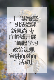 “黑悟空”引法治课新风尚 枣庄峄城开展“峄起学习·政策法规宣讲面对面”活动