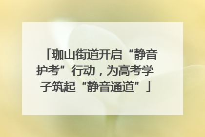 珈山街道开启“静音护考”行动，为高考学子筑起“静音通道”