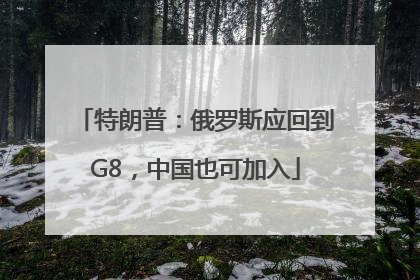 特朗普：俄罗斯应回到G8，中国也可加入