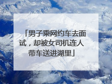 男子乘网约车去面试，却被女司机连人带车送进湖里