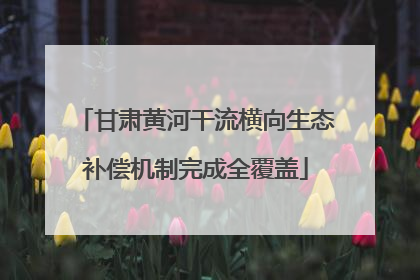 甘肃黄河干流横向生态补偿机制完成全覆盖