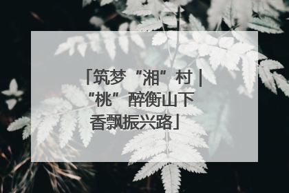 筑梦“湘”村｜“桃”醉衡山下 香飘振兴路