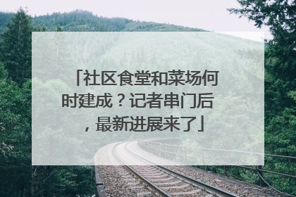 社区食堂和菜场何时建成？记者串门后，最新进展来了