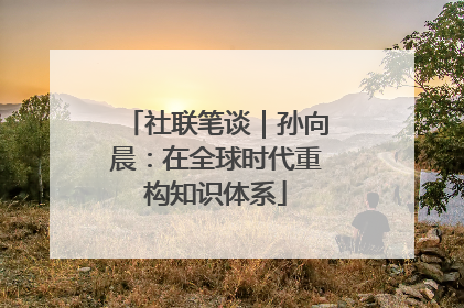 社联笔谈｜孙向晨：在全球时代重构知识体系