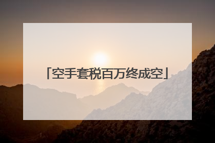 空手套税百万终成空