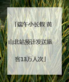 端午小长假 黄山北站预计发送旅客13万人次