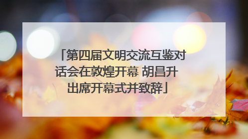第四届文明交流互鉴对话会在敦煌开幕 胡昌升出席开幕式并致辞
