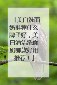 美白洗面奶推荐什么牌子好，美白清洁洗面奶哪款好用推荐！