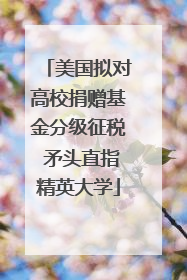 美国拟对高校捐赠基金分级征税 矛头直指精英大学
