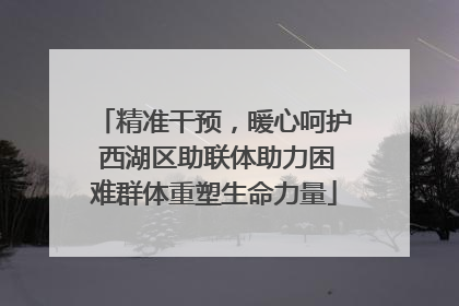 精准干预，暖心呵护 西湖区助联体助力困难群体重塑生命力量
