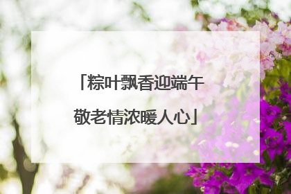 粽叶飘香迎端午 敬老情浓暖人心