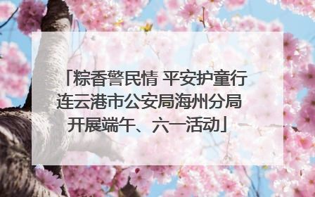 粽香警民情 平安护童行 连云港市公安局海州分局开展端午、六一活动