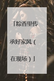 粽香里传承好家风（在现场）
