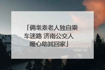 俩耄耋老人独自乘车迷路 济南公交人暖心助其回家