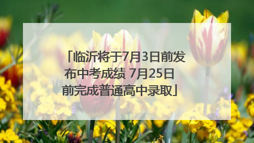临沂将于7月3日前发布中考成绩 7月25日前完成普通高中录取