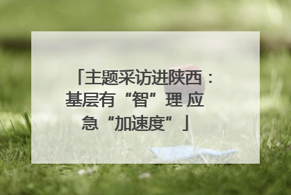 主题采访进陕西：基层有“智”理 应急“加速度”