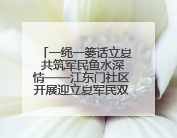 一绳一篓话立夏 共筑军民鱼水深情——江东门社区开展迎立夏军民双拥活动