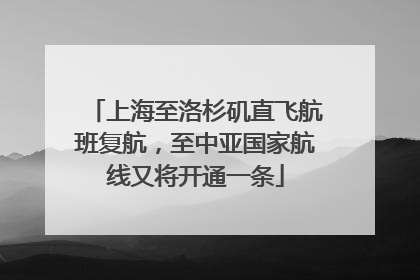 上海至洛杉矶直飞航班复航，至中亚国家航线又将开通一条