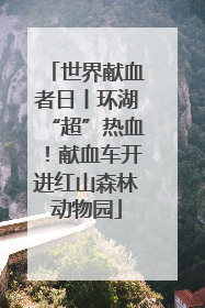 世界献血者日丨环湖“超”热血！献血车开进红山森林动物园