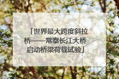 世界最大跨度斜拉桥——常泰长江大桥启动桥梁荷载试验