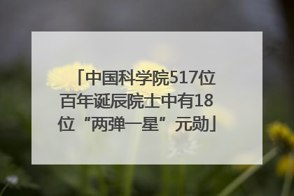 中国科学院517位百年诞辰院士中有18位“两弹一星”元勋