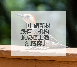 中旗新材跌停，机构龙虎榜上激烈博弈
