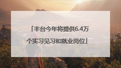 丰台今年将提供6.4万个实习见习和就业岗位