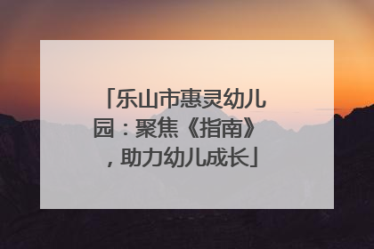 乐山市惠灵幼儿园：聚焦《指南》，助力幼儿成长