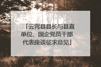 云霄县县长与县直单位、国企党员干部代表座谈征求意见