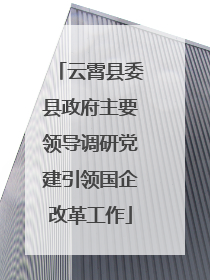 云霄县委县政府主要领导调研党建引领国企改革工作