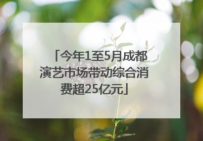 今年1至5月成都演艺市场带动综合消费超25亿元