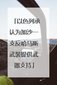 以色列承认为加沙一支反哈马斯武装提供武器支持