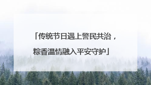 传统节日遇上警民共治，粽香温情融入平安守护