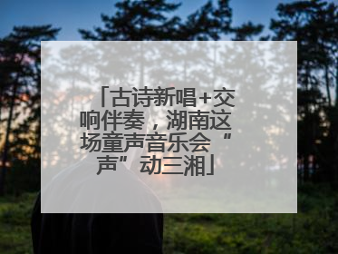 古诗新唱+交响伴奏，湖南这场童声音乐会“声”动三湘