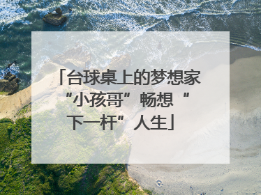 台球桌上的梦想家 “小孩哥”畅想“下一杆”人生