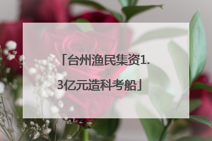 台州渔民集资1.3亿元造科考船