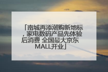 南城再添潮购新地标，家电数码产品先体验后消费 全国最大京东MALL开业