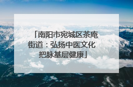 南阳市宛城区茶庵街道：弘扬中医文化 把脉基层健康
