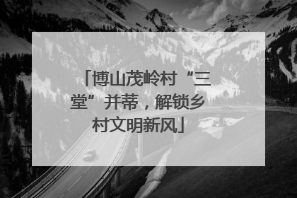 博山茂岭村“三堂”并蒂，解锁乡村文明新风