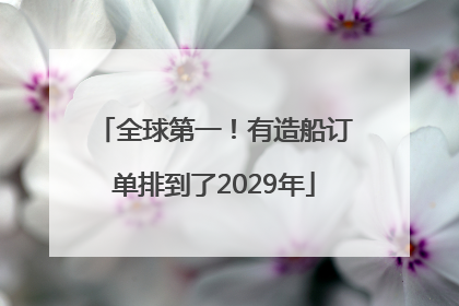 全球第一！有造船订单排到了2029年