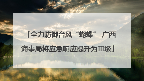 全力防御台风“蝴蝶” 广西海事局将应急响应提升为Ⅲ级