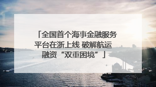 全国首个海事金融服务平台在浙上线 破解航运融资“双重困境”